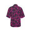 Giraffe Pink Background Texture Print Women's Hawaiian Shirt