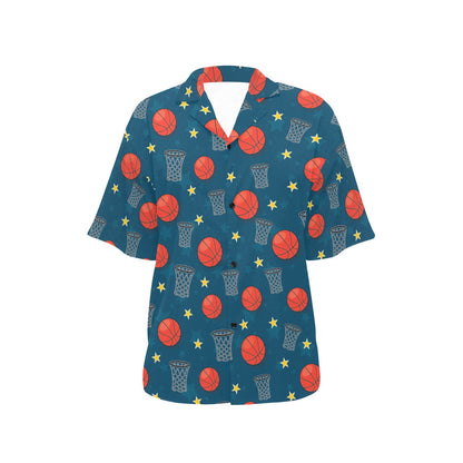 Basketball Classic Print Pattern Women's Hawaiian Shirt