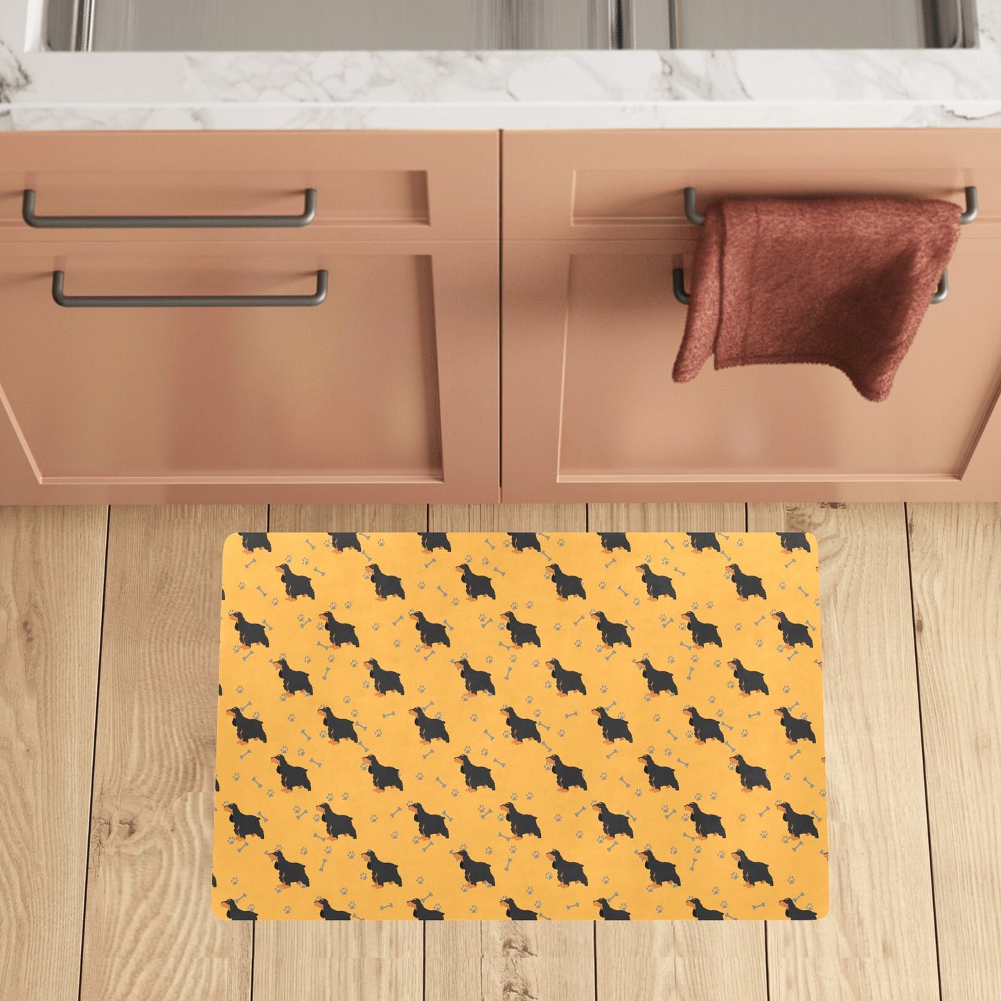 Cocker Pattern Print Design 01 Kitchen Mat