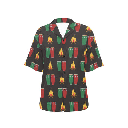 Conga Pattern Print Design 01 Women's Hawaiian Shirt