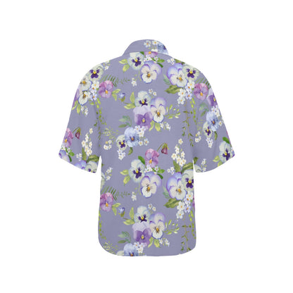 Pansy Pattern Print Design PS05 Women's Hawaiian Shirt