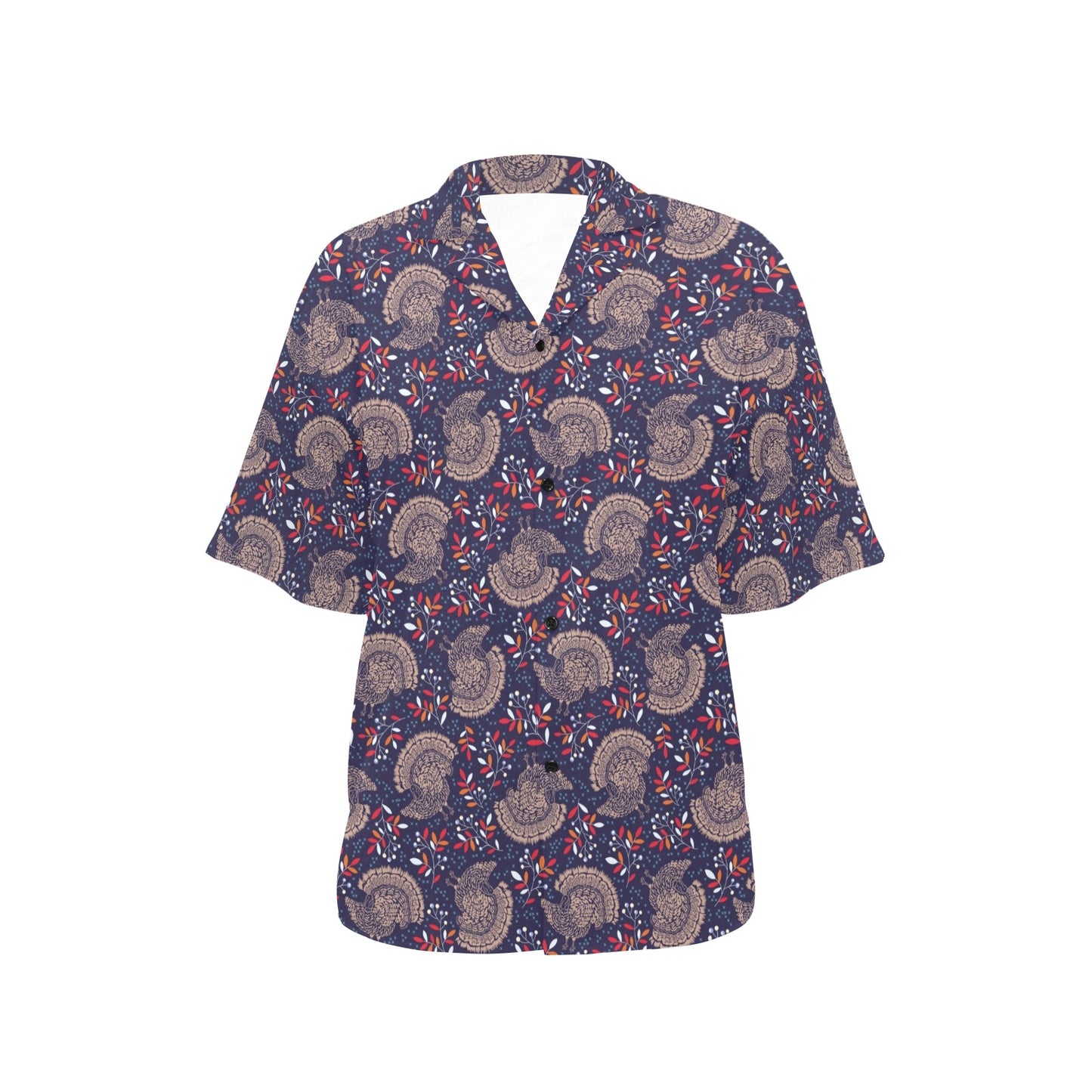 Turkey Print Design LKS401 Women's Hawaiian Shirt