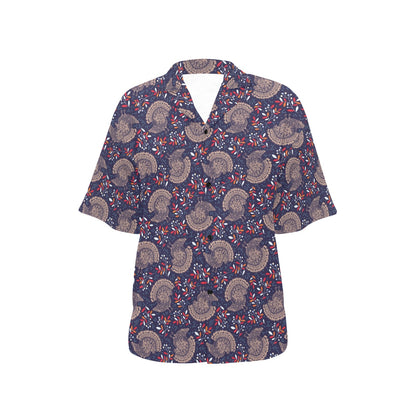 Turkey Print Design LKS401 Women's Hawaiian Shirt