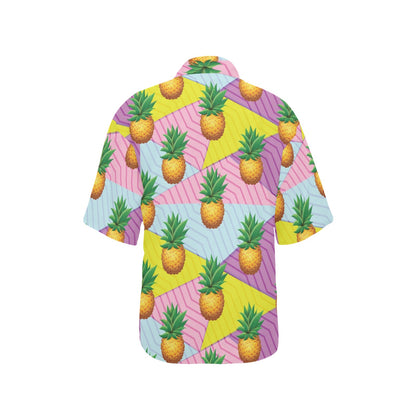 Pineapple Pattern Print Design PP05 Women's Hawaiian Shirt