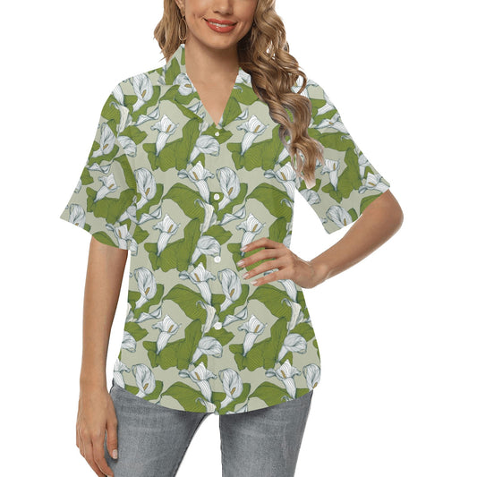Lily Pattern Print Design LY08 Women's Hawaiian Shirt