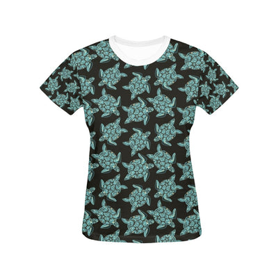 Sea Turtle Print Design LKS302 Women's  T-shirt