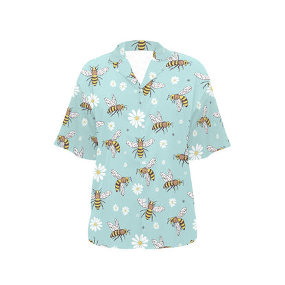 Bee Pattern Print Design BEE010 Women's Hawaiian Shirt