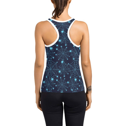 Spider Web Blue Print Design LKS304 Women's Racerback Tank Top