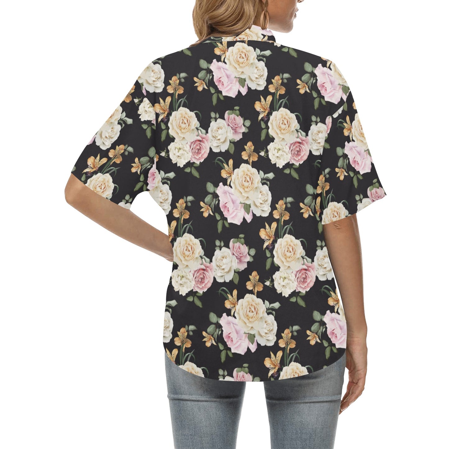 Rose Pattern Print Design A01 Women's Hawaiian Shirt