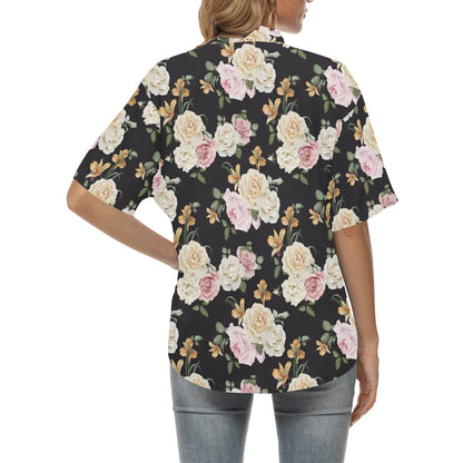 Rose Pattern Print Design A01 Women's Hawaiian Shirt