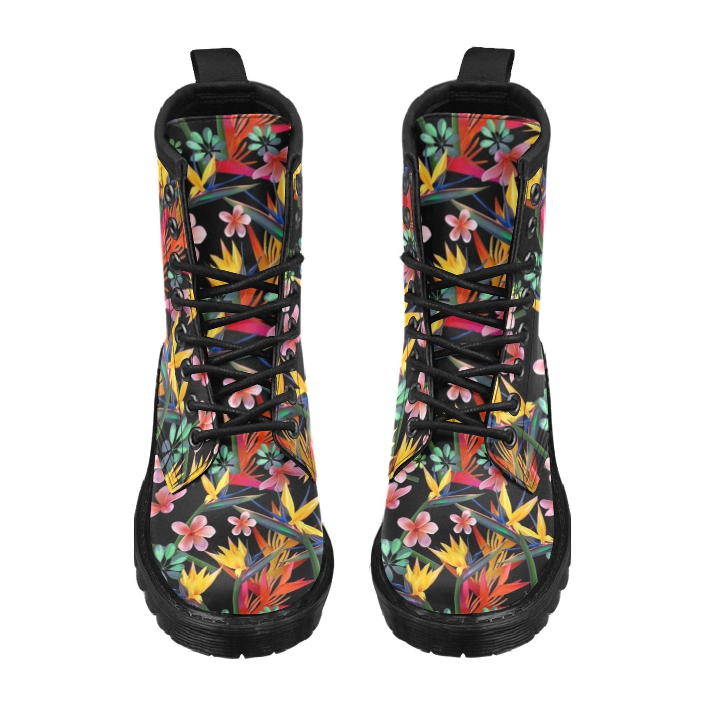 Tropical Flower Pattern Print Design TF015 Women's Boots