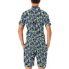 Dragonfly Lime Blue Print Pattern Men's Romper