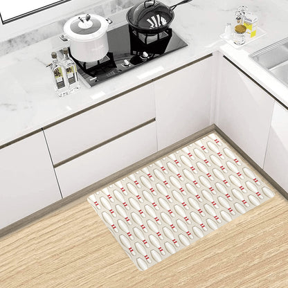 Bowling Pin Pattern Print Design 01 Kitchen Mat