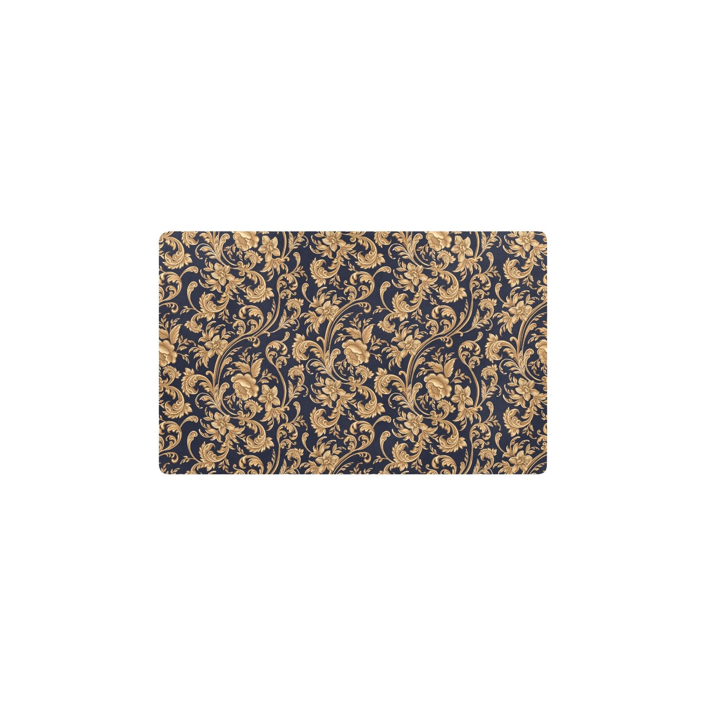 Baroque Golden Pattern Print Design 03 Kitchen Mat