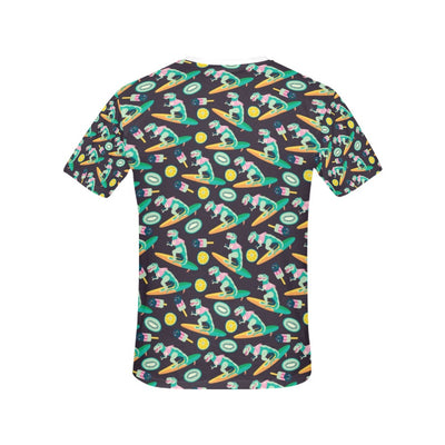 Surfboard T Rex Print Design LKS301 Women's  T-shirt