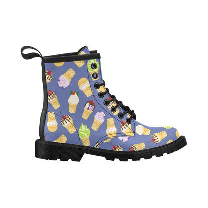 Ice Cream Pattern Print Design IC03 Women's Boots