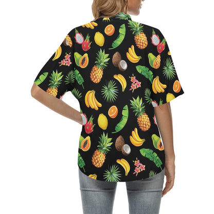 Tropical Fruits Pattern Print Design TF03 Women's Hawaiian Shirt
