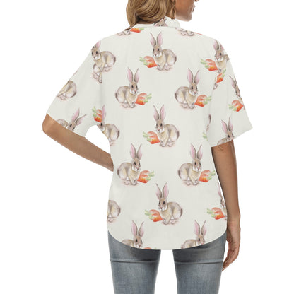 Rabbit Pattern Print Design 01 Women's Hawaiian Shirt