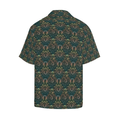 Sun Moon Print Design LKS307 Men's Hawaiian Shirt
