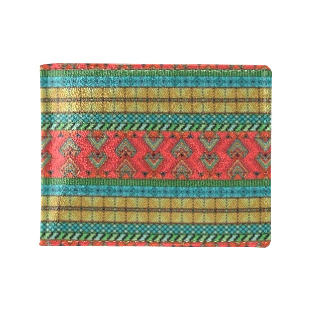 African Colorful Zigzag Print Pattern Men's ID Card Wallet