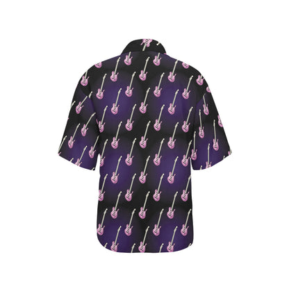 Electric Guitar Print Design LKS405 Women's Hawaiian Shirt