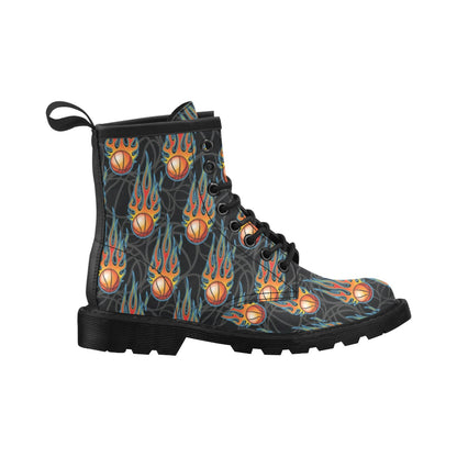 Basketball Fire Print Pattern Women's Boots