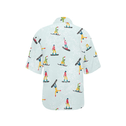 Snowboard Print Design LKS304 Women's Hawaiian Shirt