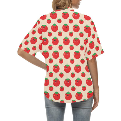 Tomato Print Design LKS308 Women's Hawaiian Shirt