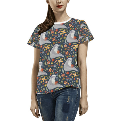 Sloth Print Design LKS303 Women's  T-shirt