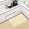 Daisy Yellow Watercolor Print Pattern Kitchen Mat