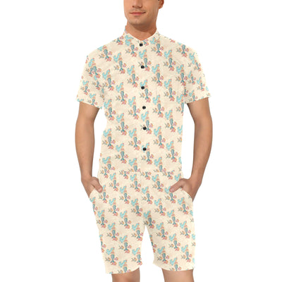 Mermaid Girl With Fish Design Print Men's Romper