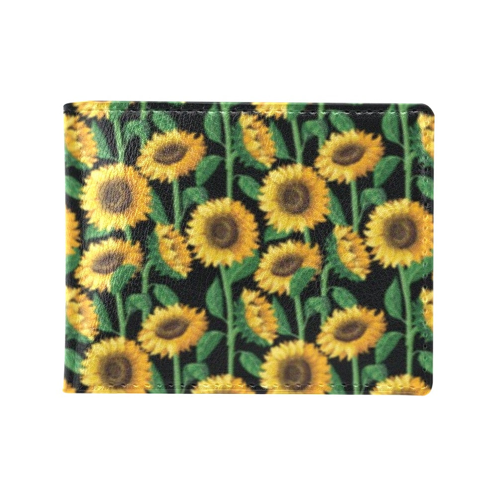Sunflower Realistic Print Pattern Men's ID Card Wallet
