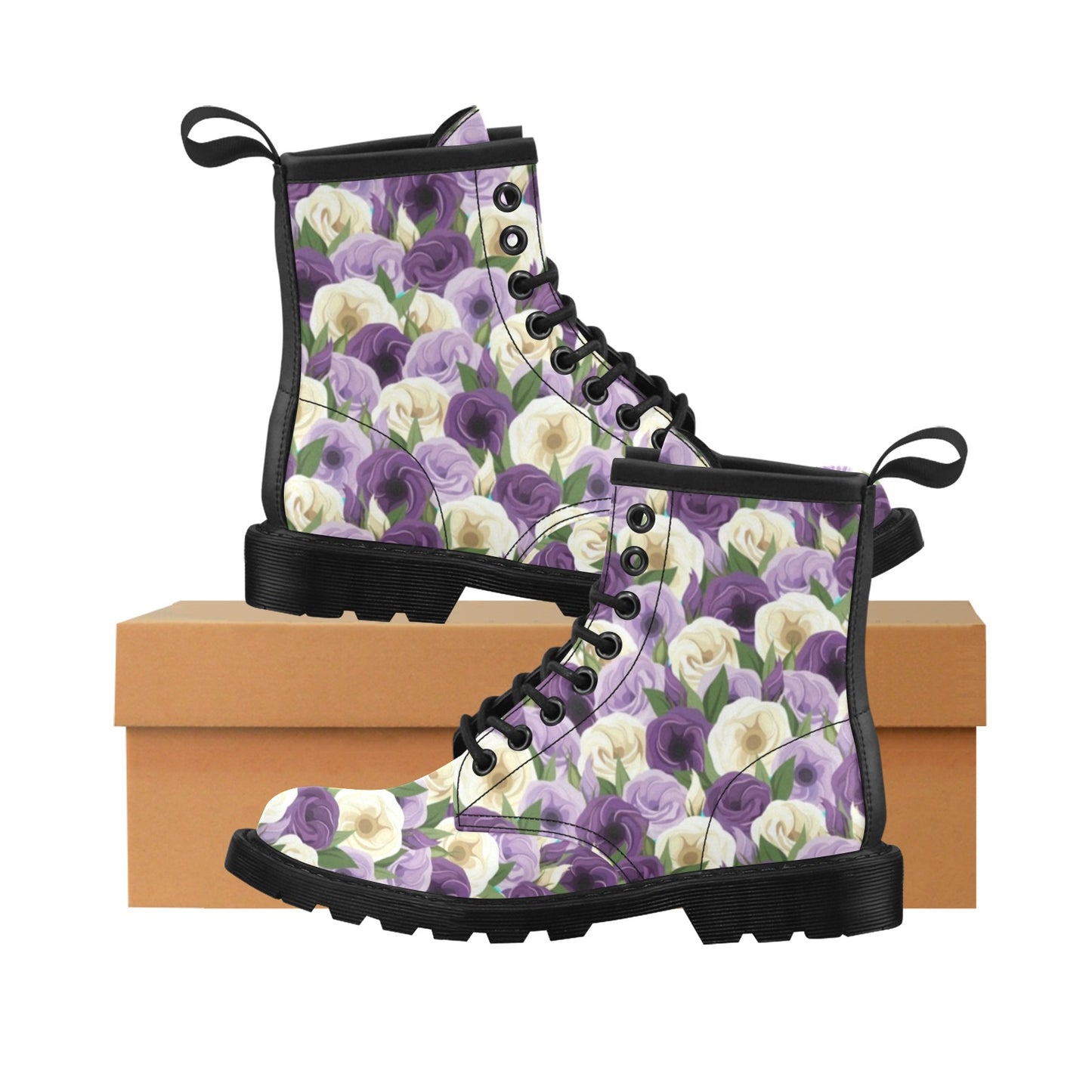 Lisianthus Pattern Print Design LT01 Women's Boots