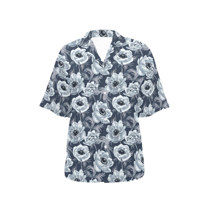 Anemone Pattern Print Design AM09 Women's Hawaiian Shirt
