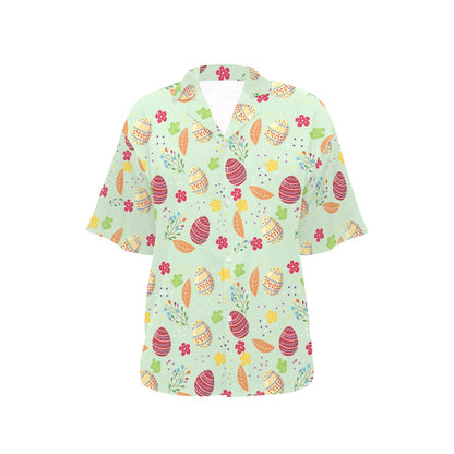 Easter Eggs Pattern Print Design RB07 Women's Hawaiian Shirt
