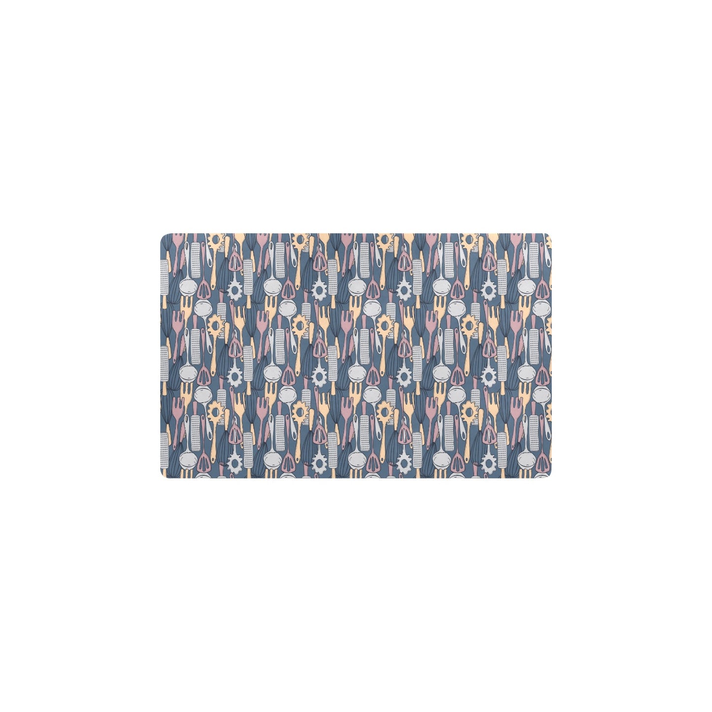 Cooking Kitchen Tools Pattern Print Design 05 Kitchen Mat