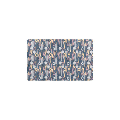 Cooking Kitchen Tools Pattern Print Design 05 Kitchen Mat