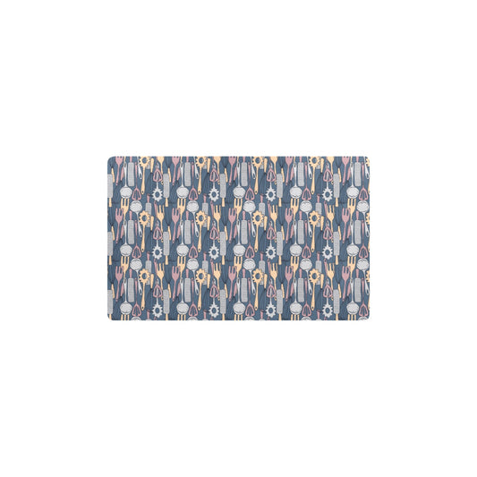 Cooking Kitchen Tools Pattern Print Design 05 Kitchen Mat