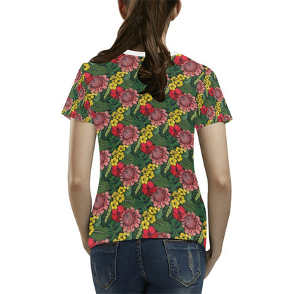 Summer Floral Print Design LKS305 Women's  T-shirt