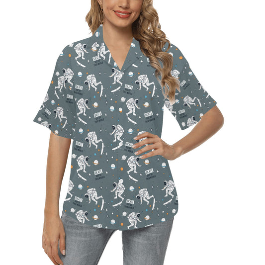 Skateboard Print Design LKS306 Women's Hawaiian Shirt