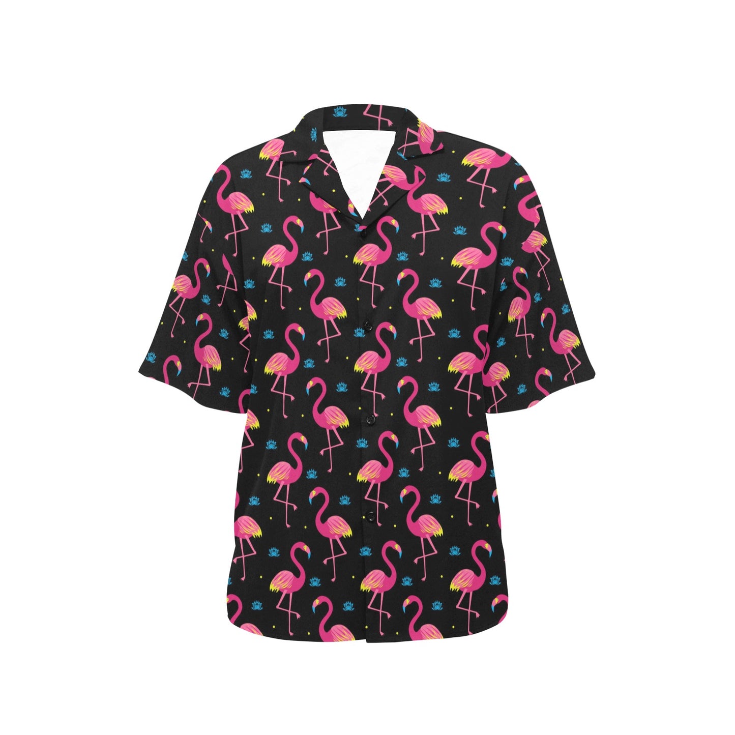 Flamingo Pink Neon Print Pattern Women's Hawaiian Shirt