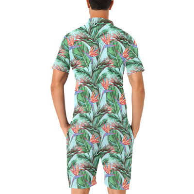 Bird Of Paradise Pattern Print Design BOP01 Men's Romper