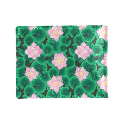 Water Lily Print Design LKS303 Men's ID Card Wallet