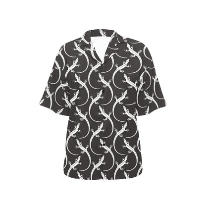 lizard Pattern Print Design 01 Women's Hawaiian Shirt