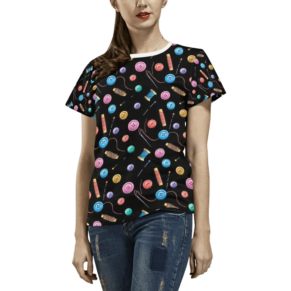 Sewing Print Design LKS309 Women's  T-shirt