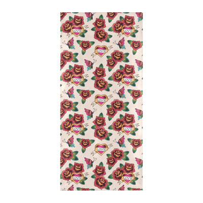 Tattoo Rose Print Design LKS302 Beach Towel 32" x 71"