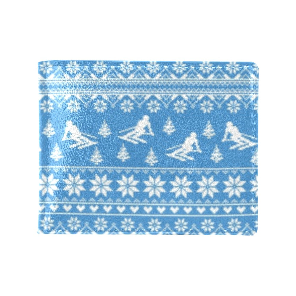 Ski Knit Pattern Print Design LKS302 Men's ID Card Wallet