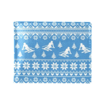 Ski Knit Pattern Print Design LKS302 Men's ID Card Wallet
