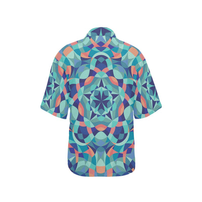 Kaleidoscope Pattern Print Design 03 Women's Hawaiian Shirt