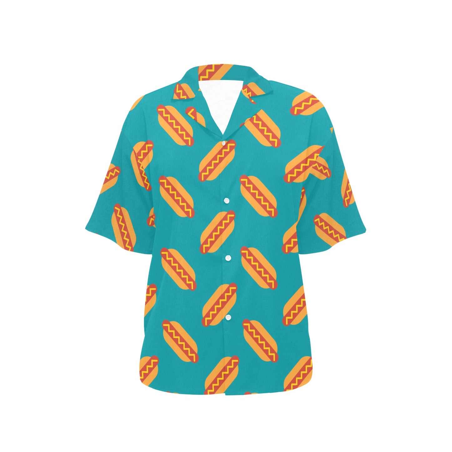 Hot Dog Pattern Print Design 03 Women's Hawaiian Shirt